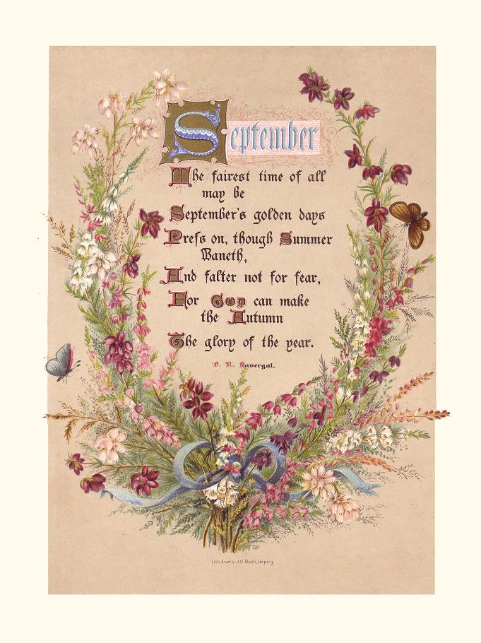 september Poem calligraphy from Princess Beatrice