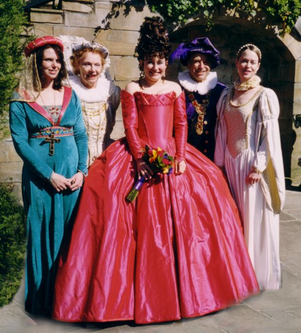 Ceri the Bride in her Elizabethan and Tudor Fancy Dress Themed Wedding Picture