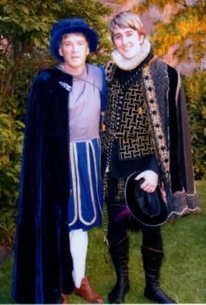 Picture of Simon the Groom with his Father at the Elizabethan and Tudor Themed Fancy Dress Wedding