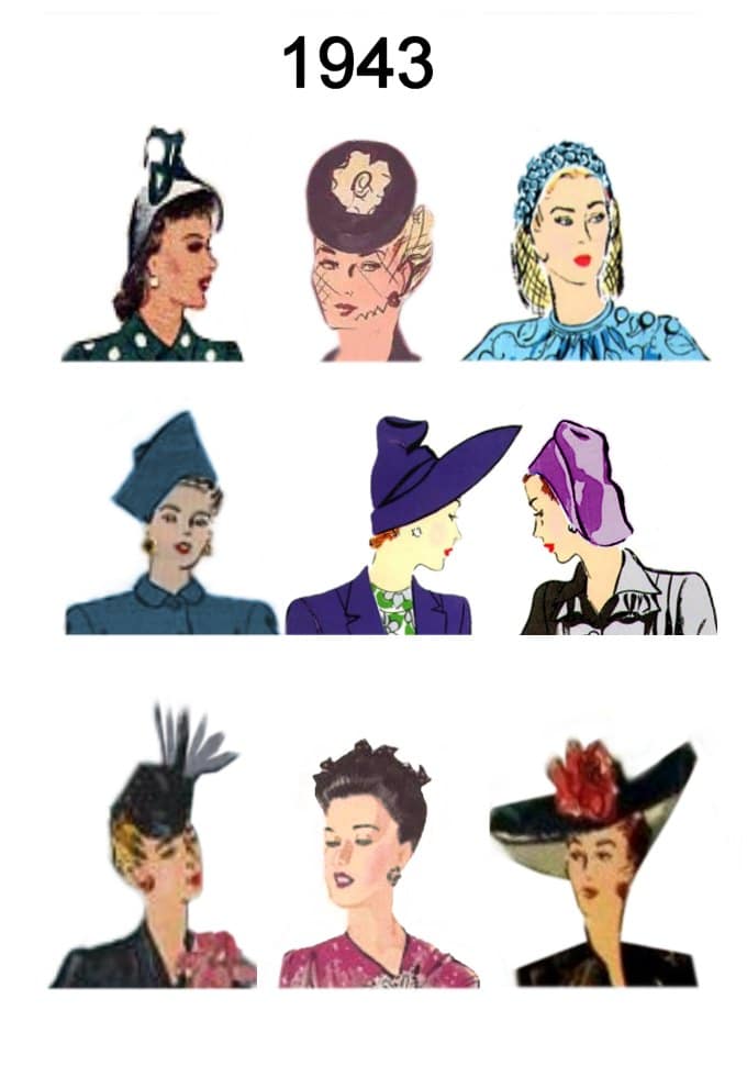 women's hats in the 1940s