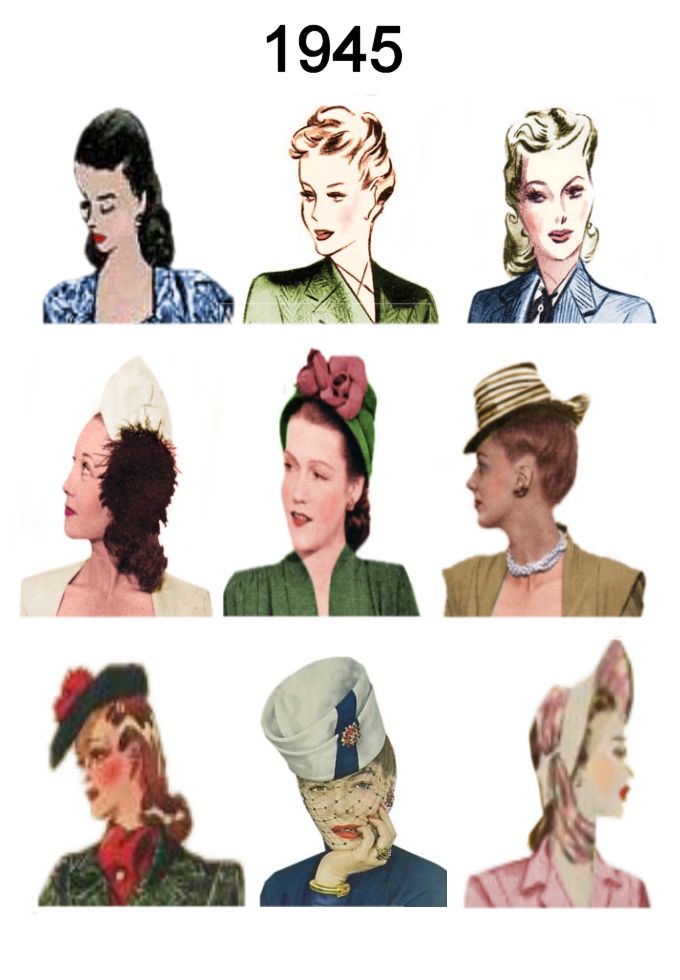 1940s hats 1945 hats hair