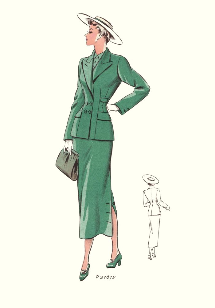 1949 tailleur 1940s fashion design
