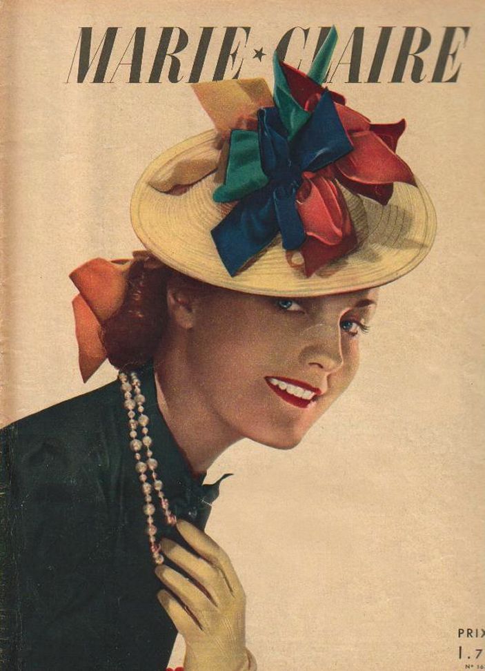 marie claire yellow hat multi color 1930s hats