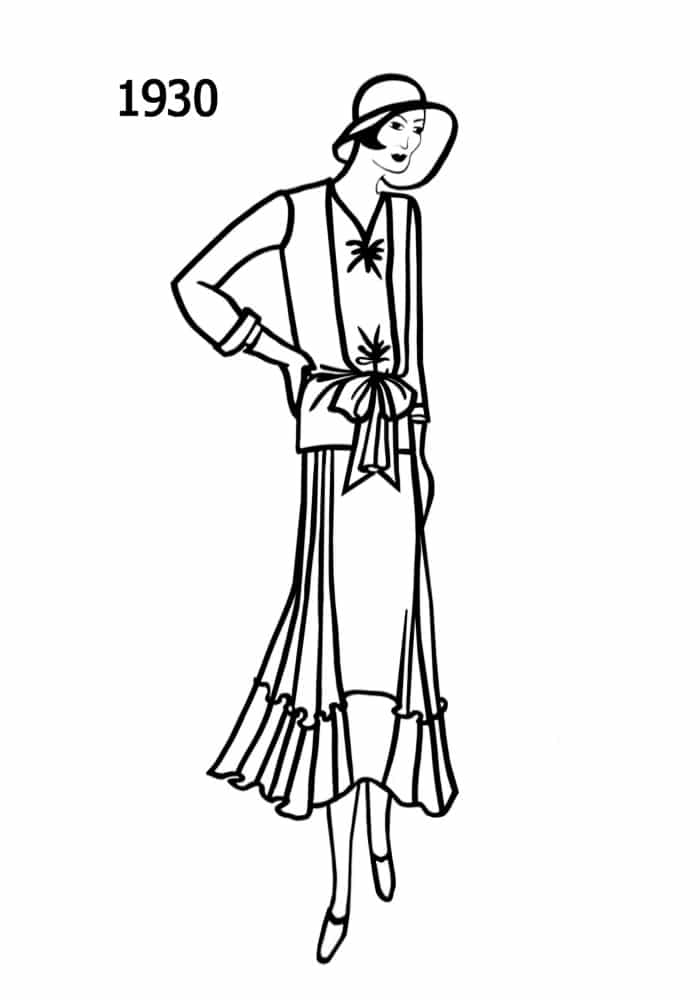 1930 dress jak silhouettes