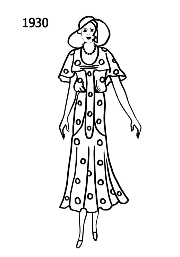 1930 dress with spot silhouettes