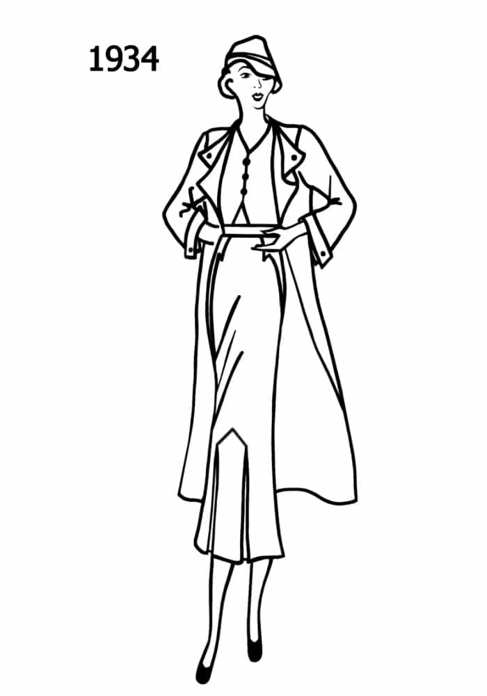 1934 dress coat silhouettes