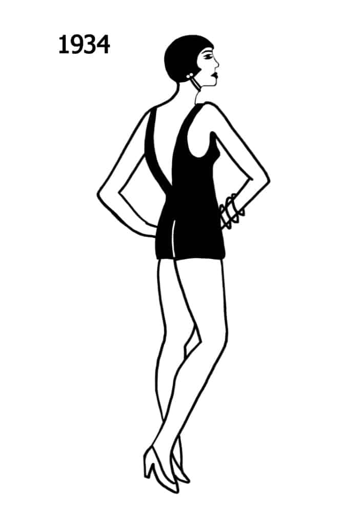 1934 swim suit jantzen blk silhouettes
