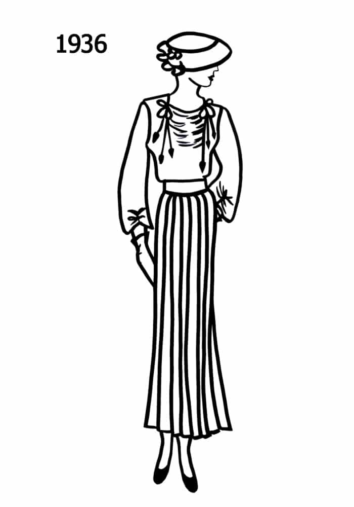 1936 dress with tassels silhouettes