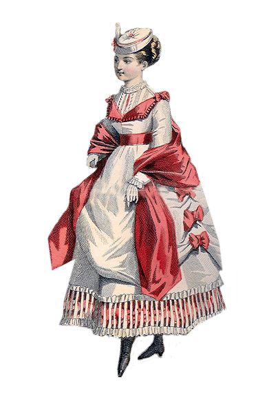 1869 – Red Silk Dress  Fashion History Timeline