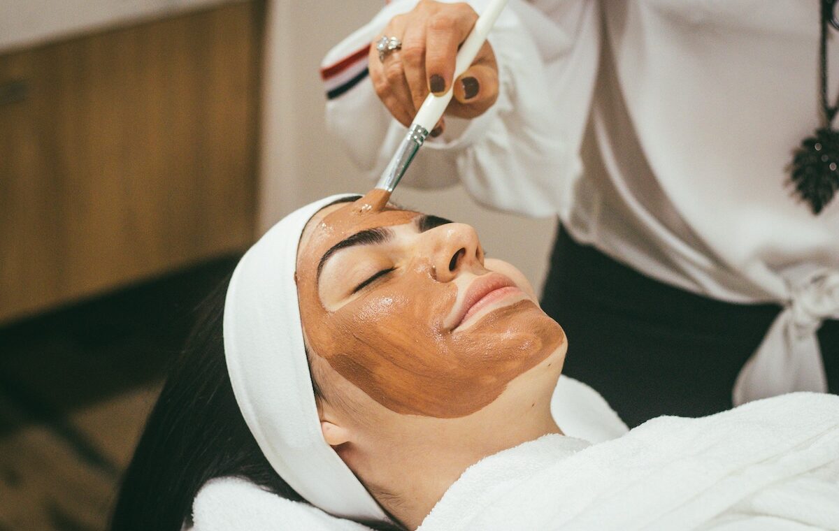 woman doing facial prepare for winter