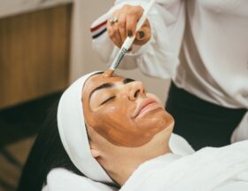 woman doing facial prepare for winter