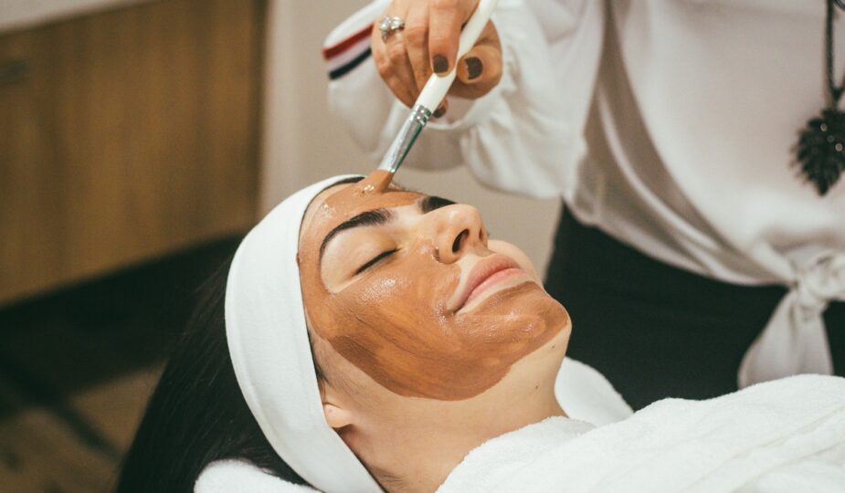 woman doing facial prepare for winter