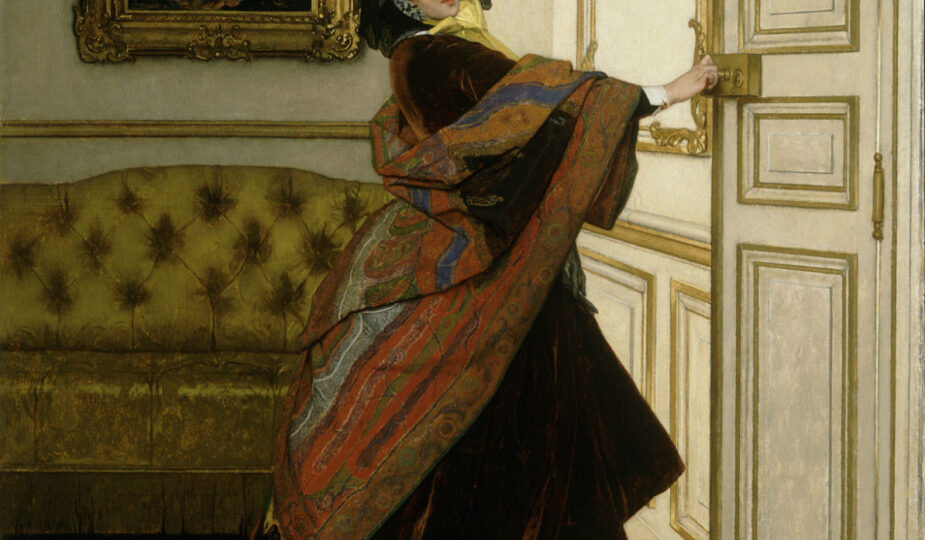 A woman wearing a cashmere shawl