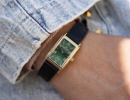 wearing Hamilton green dial
